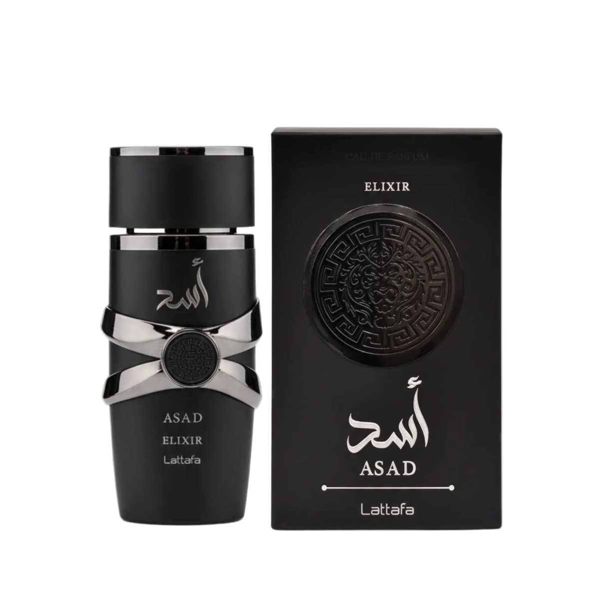 Мъжки арабски парфюм Lattafa Asad Elixir – ориенталски лукс с кожа, кафе и кехлибарен финал.