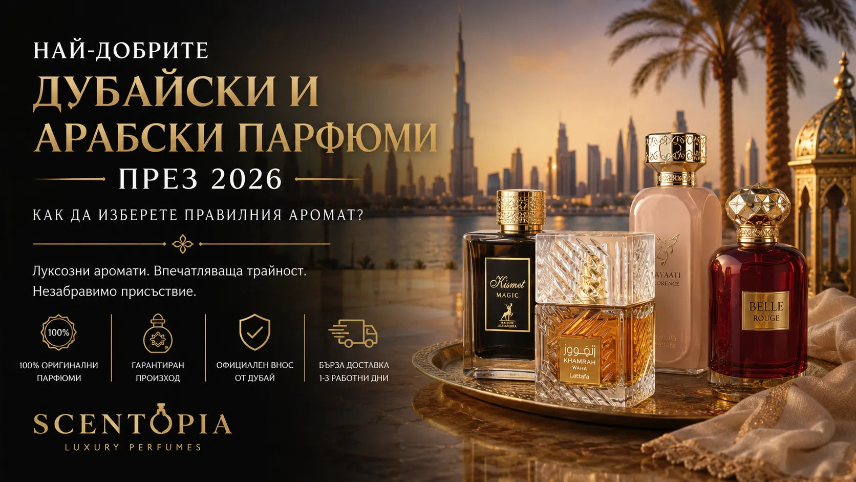 Най-добрите дубайски и арабски парфюми през 2026 – луксозни арабски аромати за мъже и жени от Scentopia