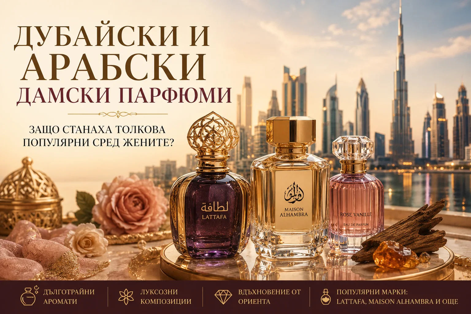 Луксозни дубайски и арабски дамски парфюми – дълготрайни ориенталски аромати за жени