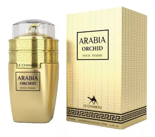 Флакон на дамски арабски парфюм Le Chameau Arabia Orchid EDP 100 ml, елегантен дизайн, символ на лукс и изисканост.