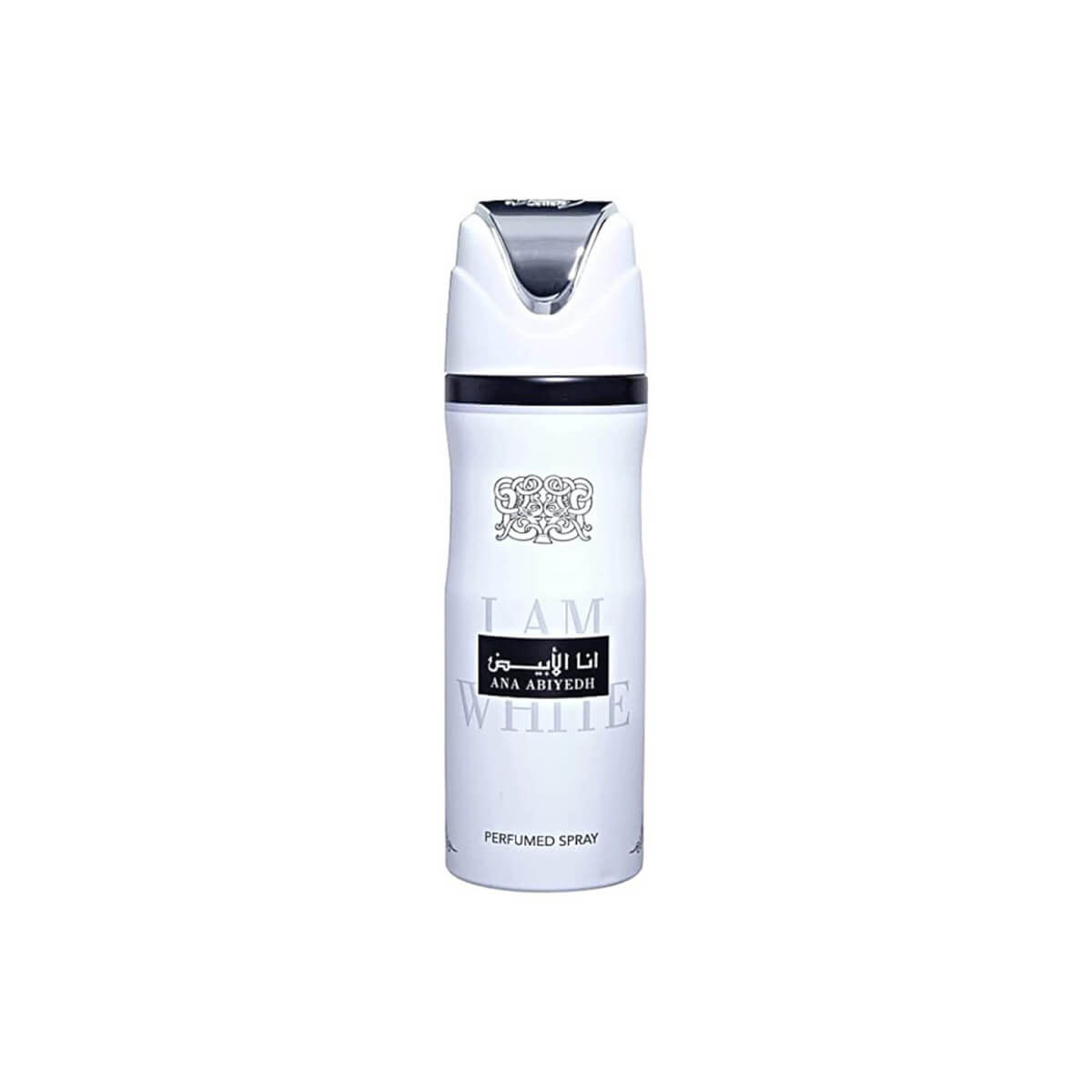 Lattafa Ana Abiyedh I Am White Deodorant 200ml – мъжки арабски дезодорант с бяло-сива опаковка и стилен мускусен аромат