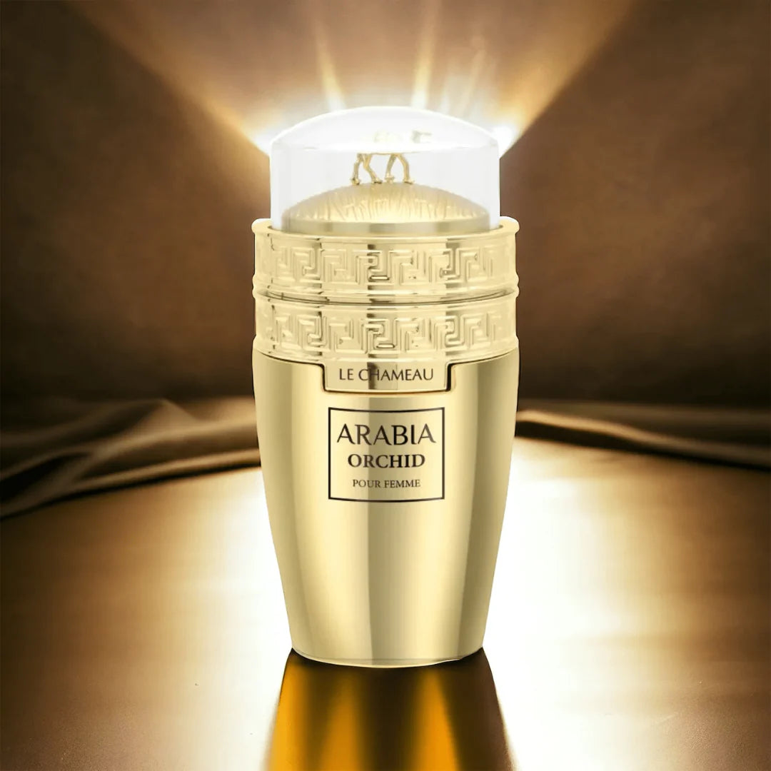 Флакон на дамски арабски парфюм Le Chameau Arabia Orchid EDP 100 ml, елегантен дизайн, символ на лукс и изисканост.