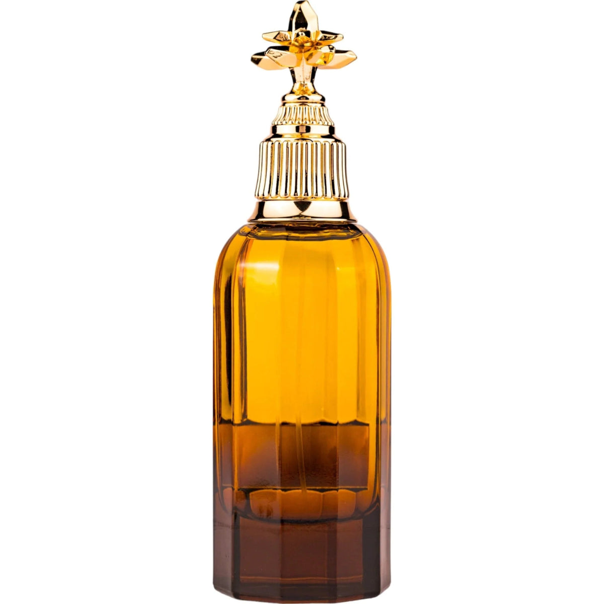 Стилен флакон на Crysta Oud Eau de Parfum с златиста капачка, идеален за подарък и мъжка или дамска козметика.