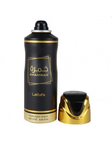 Lattafa Khamrah Deodorant Spray 200ml – луксозен арабски мъжки дезодорант с подправки и сладък ориенталски аромат