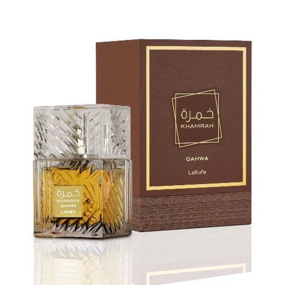 Lattafa Khamrah Qahwa Eau de Parfum с уникален дизайн - арабски парфюм за мъже и жени, идеален за подарък.
