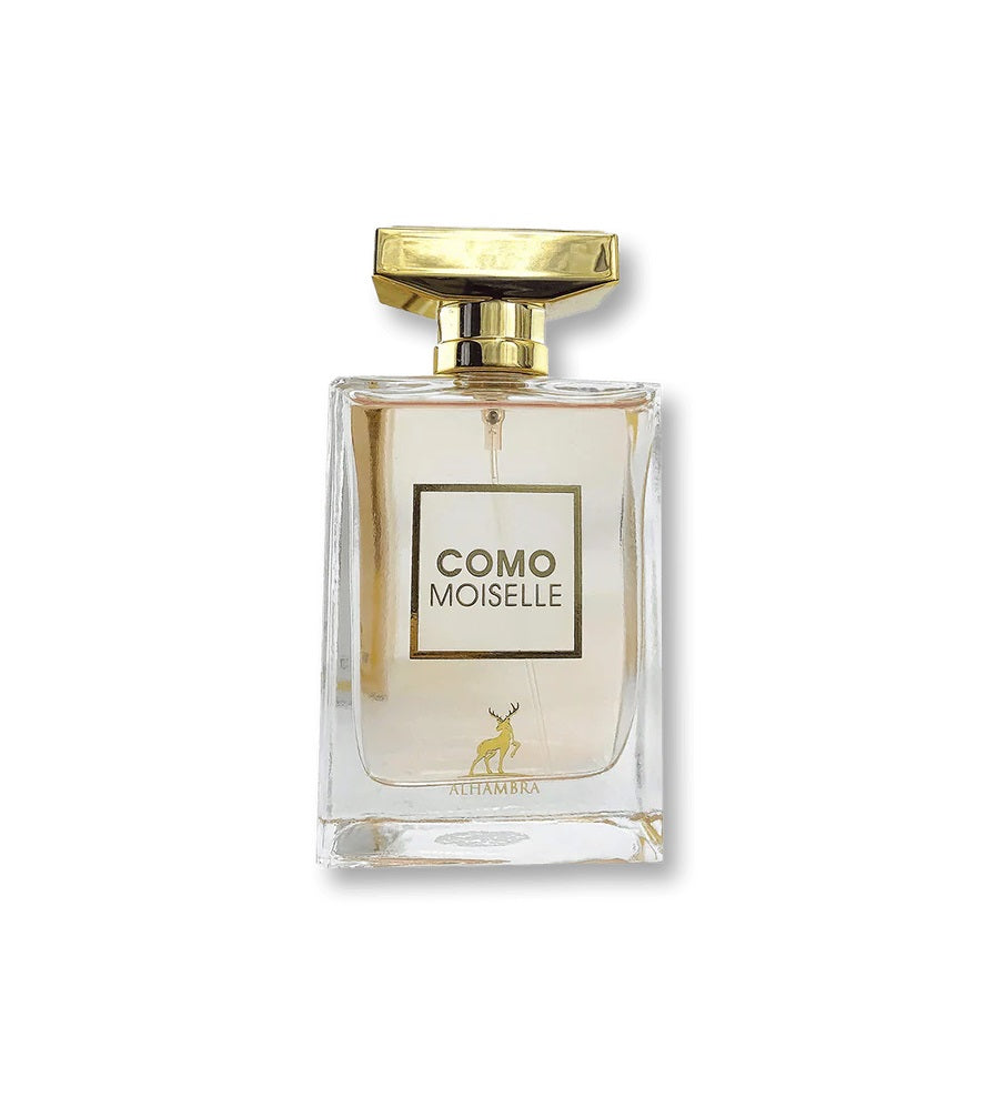 Парфюм Maison Alhambra Como Moiselle в елегантна бутилка, вдъхновение от Chanel Coco Mademoiselle.