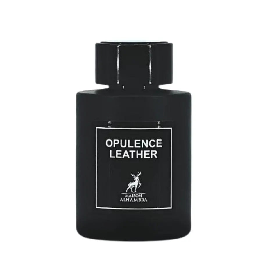 Парфюм Opulence Leather от Maison Alhambra - стилен мъжки аромат в елегантна черна бутилка.
