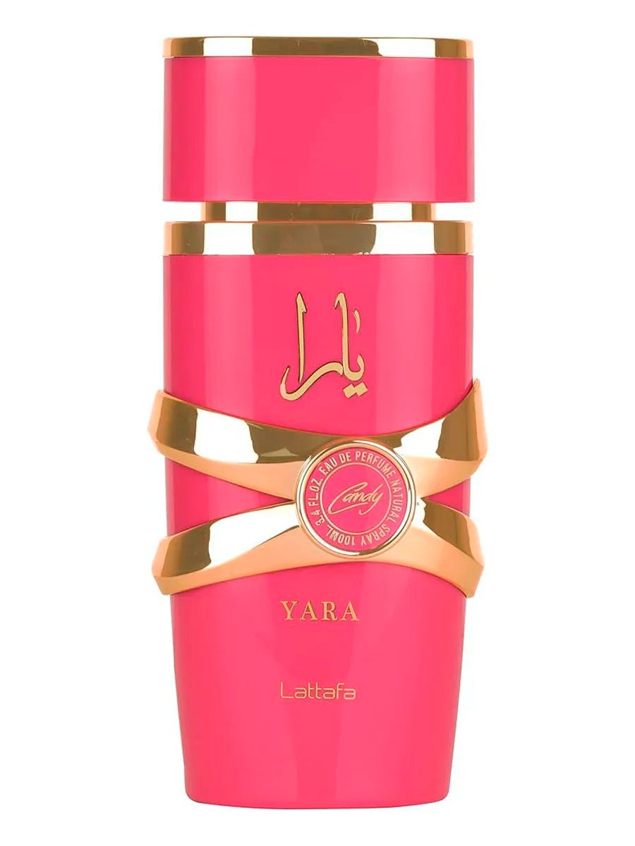 Lattafa Yara Candy парфюм в розова опаковка, гурме аромат с плодови нотки за жени